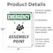 Signmission Assembly Point With Symbol, 7 in W x Rectangle, Vinyl Decal OS-2PACK-EM-D-710-V-10428 - alternate 5